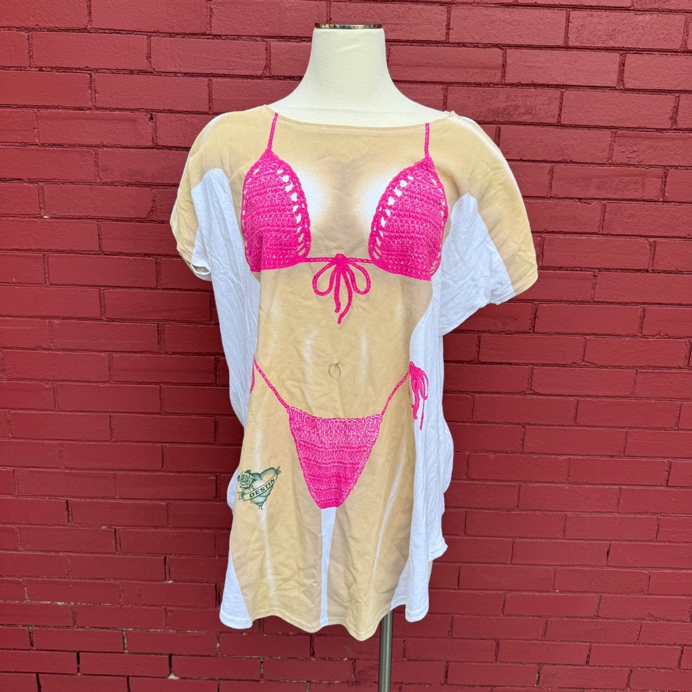 Vtg LA Imprints My Bikini Shirt Novelty Humor One Size‎ Fits XL Most Funny Beach